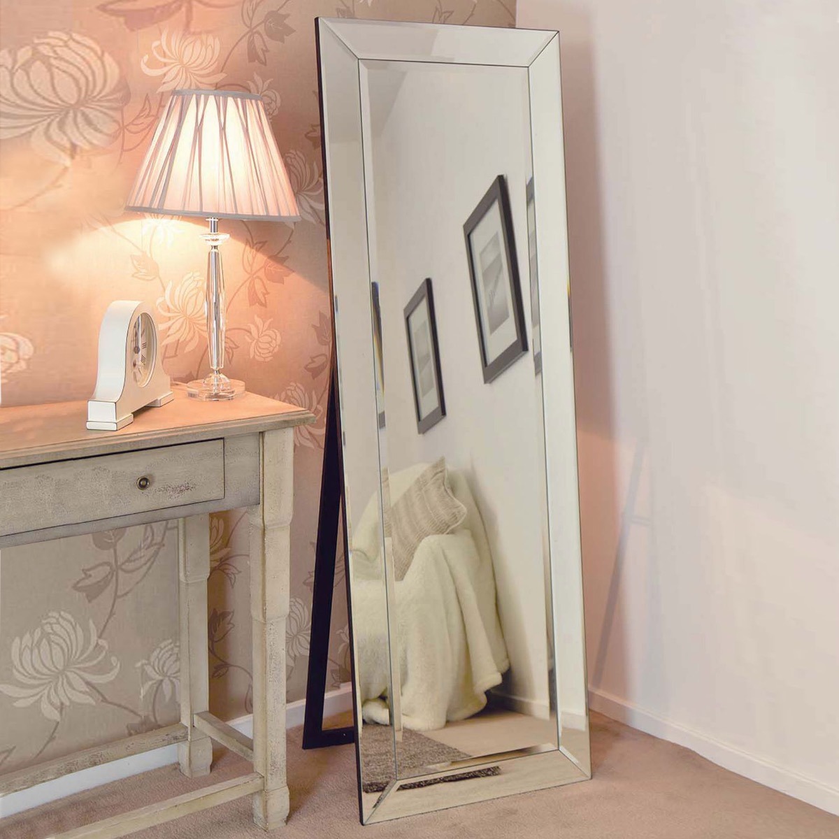 Hera All Glass Modern Cheval Mirror