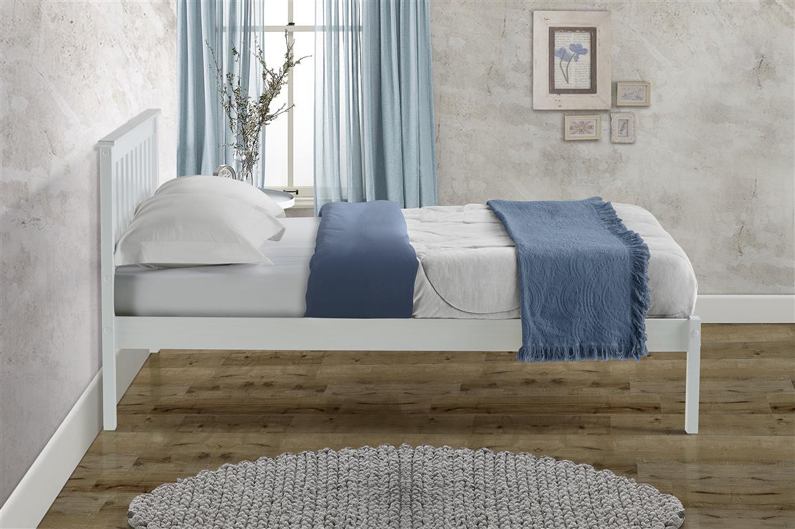 Denver White 4'6 Double Bed
