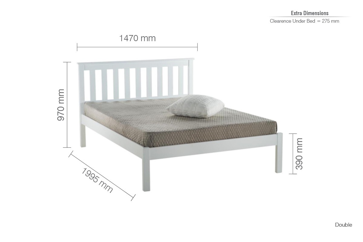 Denver White 4'6 Double Bed