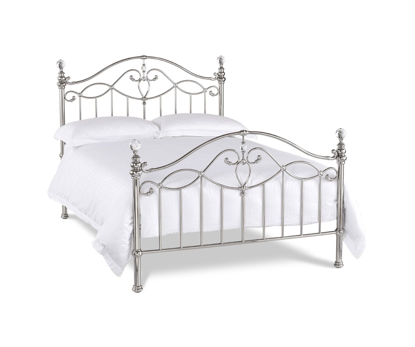 Elena Shiny Nickel Bedstead - 150cm - Style Our Home