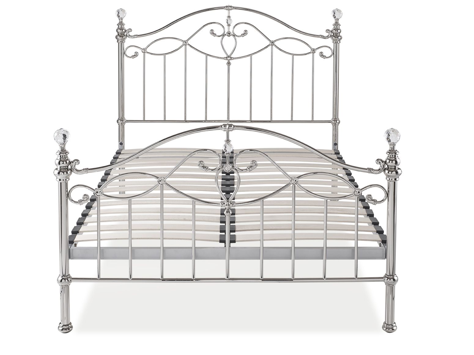 Elena Shiny Nickel Bedstead - 150cm - Style Our Home