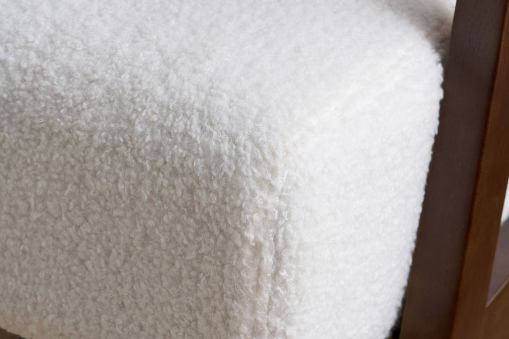 Ellwood Boucle Armchair - White & Dark Brown by Birlea | Style Our Home