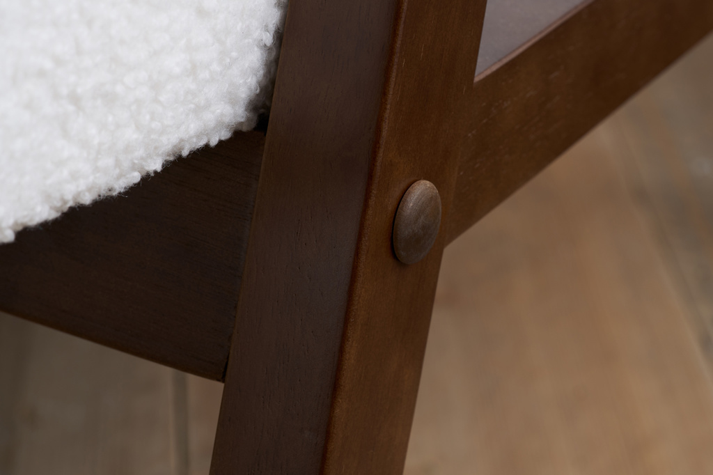 Ellwood Boucle Armchair - White & Dark Brown by Birlea | Style Our Home