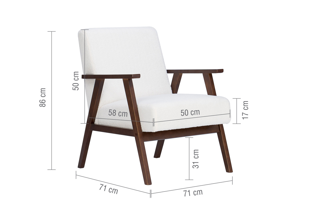Ellwood Boucle Armchair - White & Dark Brown by Birlea | Style Our Home