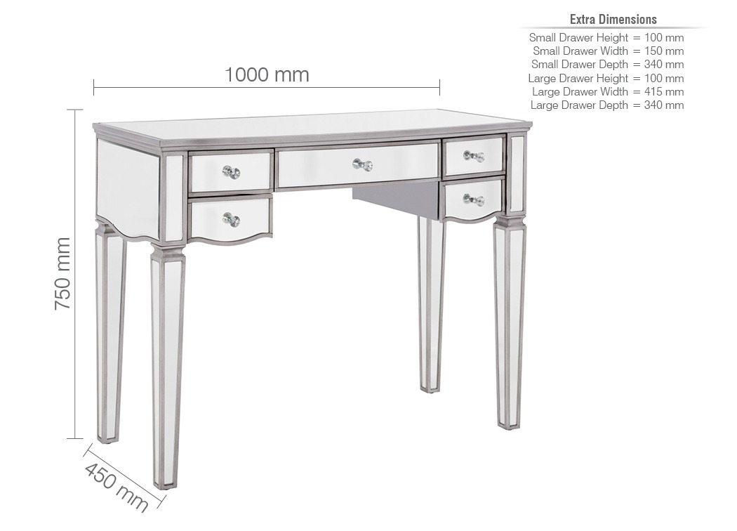 Elysee 5 Drawer Dressing Table