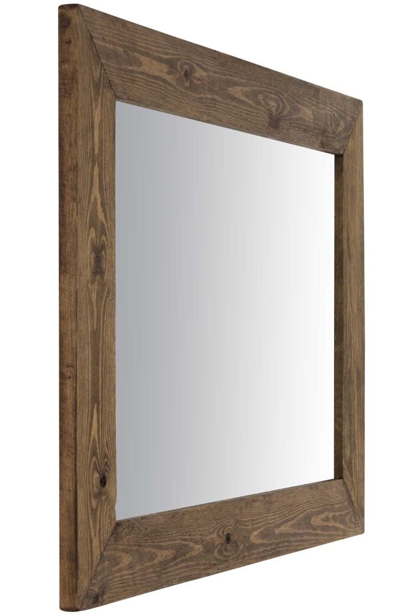 Erato Dark Natural Wood Wall Mirror