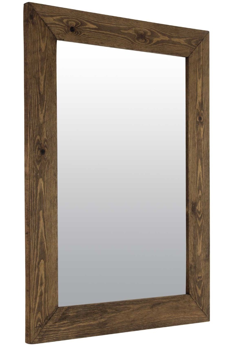 Erato Dark Natural Wood Wall Mirror