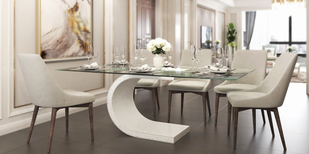 Steve Bristow Ferrara Glass Top Dining Table - Style Our Home 