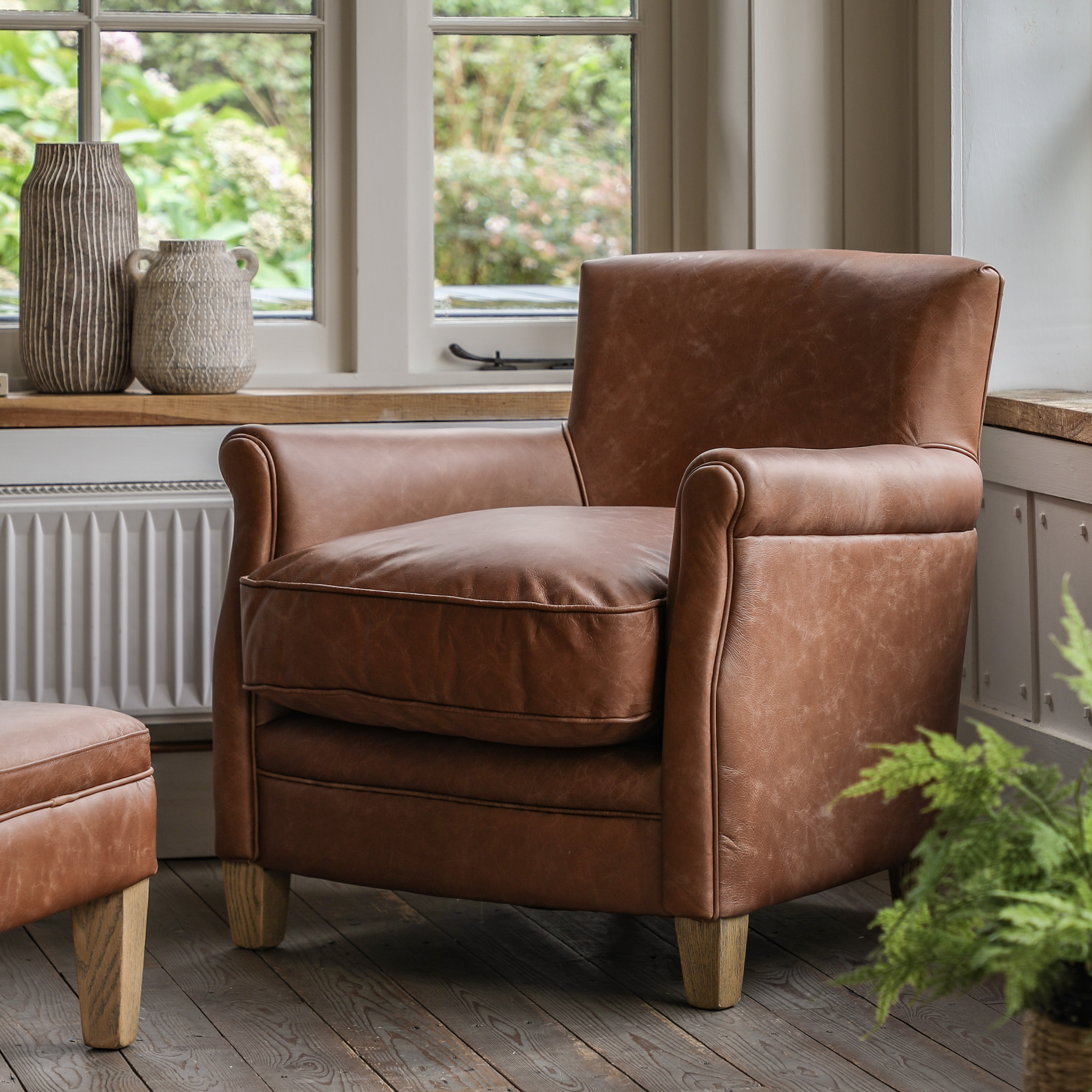 Mr. Padworth Chair - Vintage Brown Leather - Style Our Home