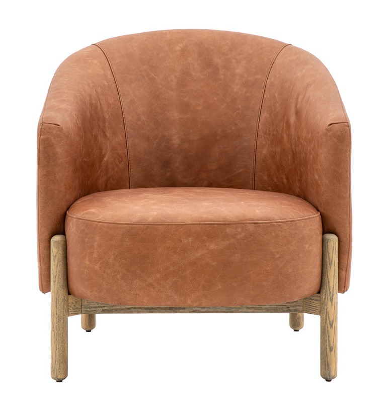 Tainton Brown Leather Armchair by Gallery Living | Style Our Home