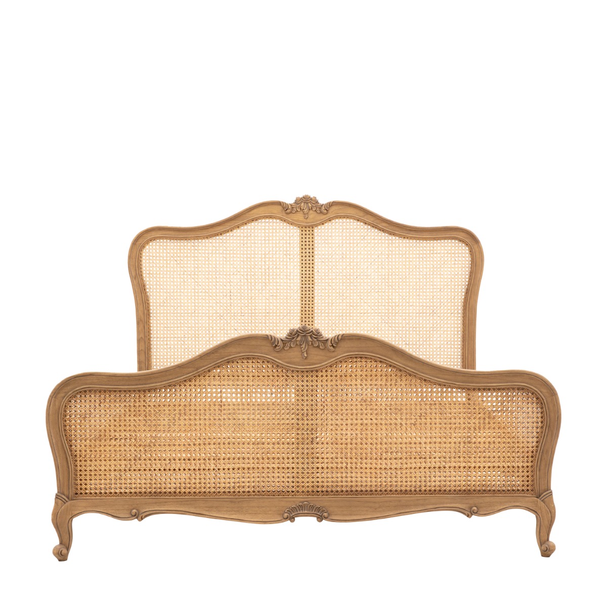 Chic Weathered 6ft Kingsize Bed (Cane)