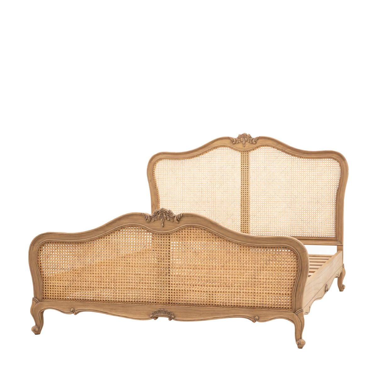 Chic Weathered 6ft Kingsize Bed (Cane)
