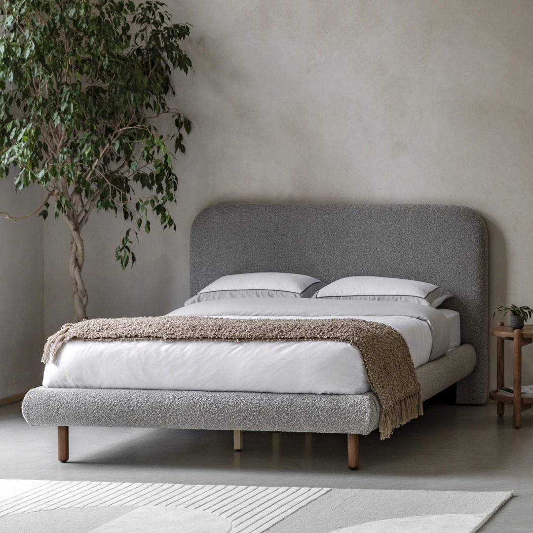 Abott Kingsize Bedstead Stone Grey By Gallery Living | Style Our Home 