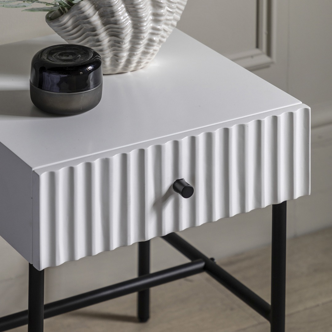 Halton 1 Drawer Bedside White By Gallery Living | Style Our Home