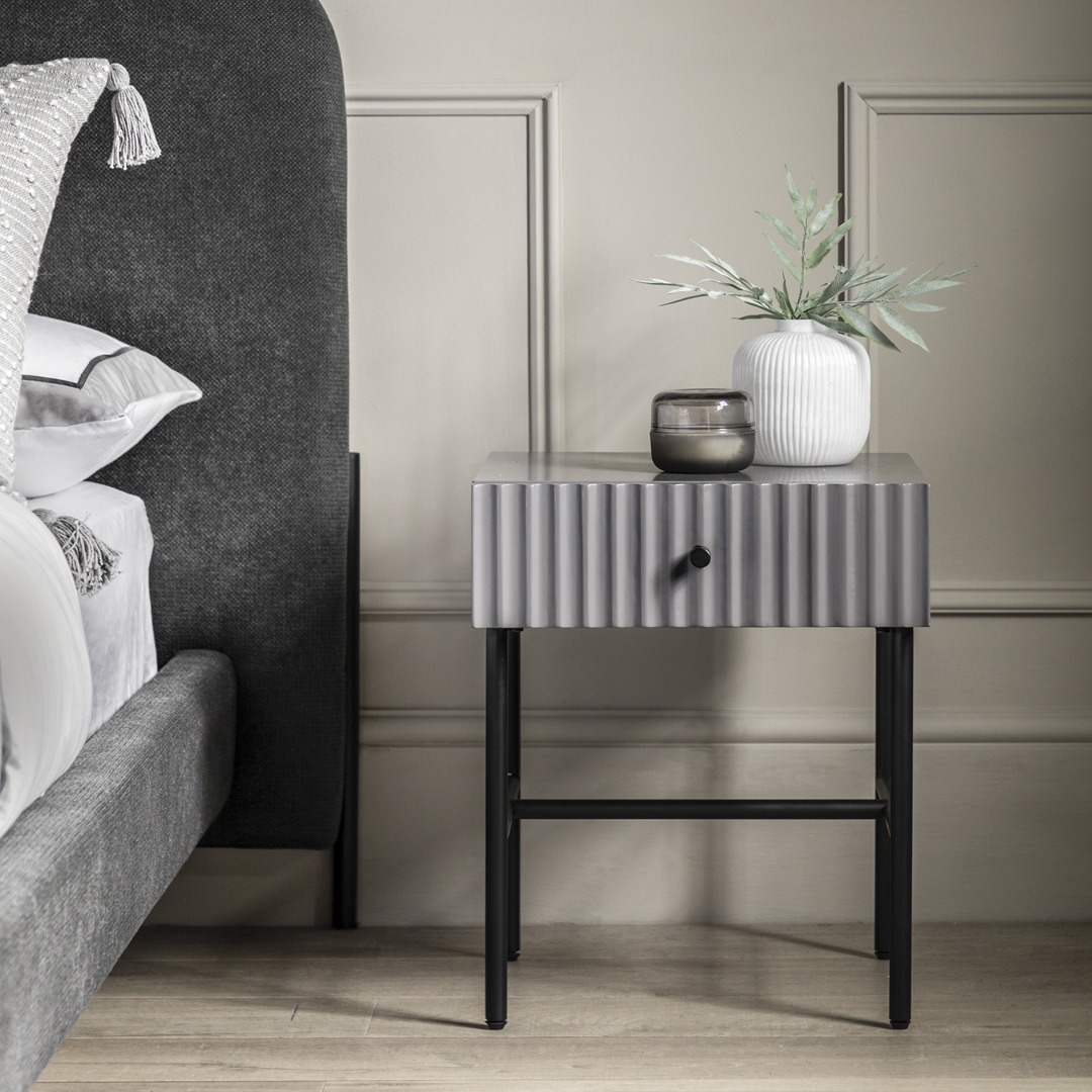 Halton 1 Drawer Bedside Grey By Gallery Living | Style Our Home