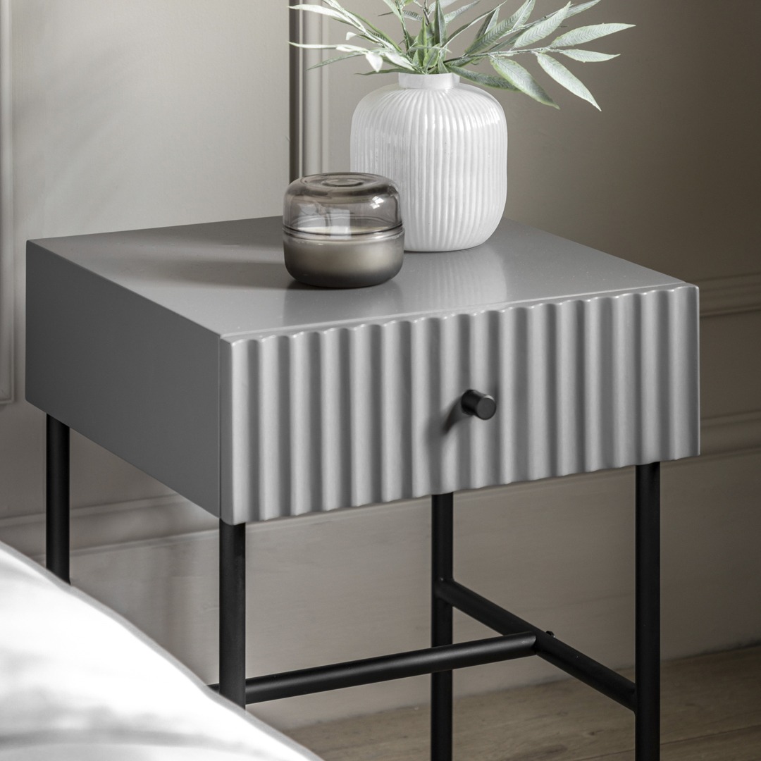 Halton 1 Drawer Bedside Grey By Gallery Living | Style Our Home