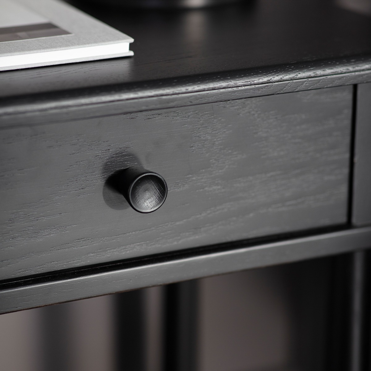 Wycombe Black 1 Drawer Bedside Table  - Style Our Home 