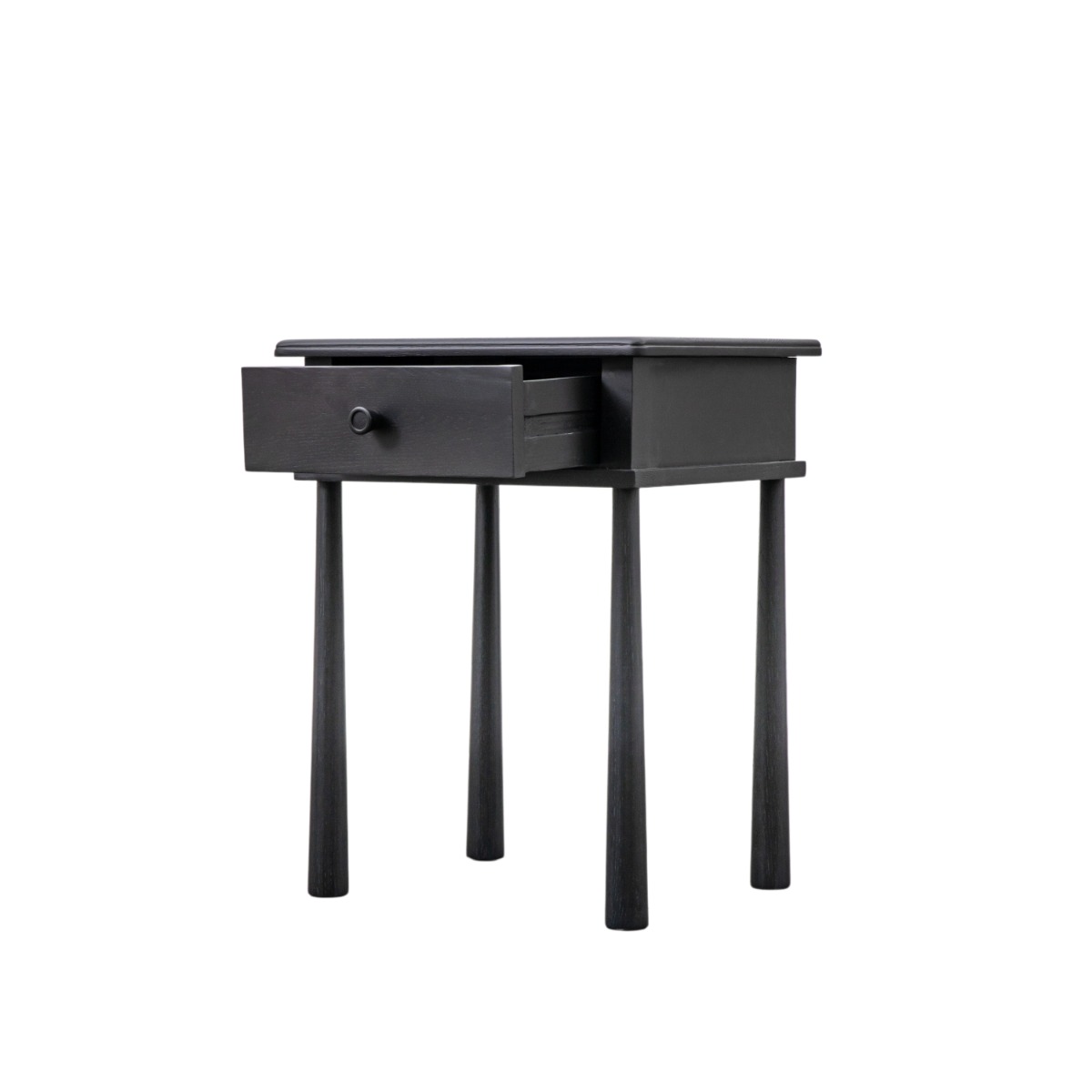 Wycombe Black 1 Drawer Bedside Table  - Style Our Home 