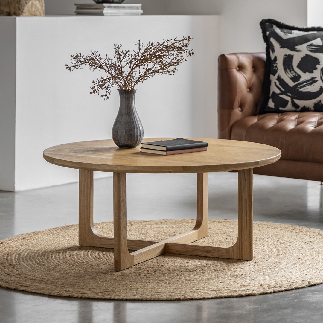Mella Round Coffee Table Natural By Gallery Living | Style Our Home
