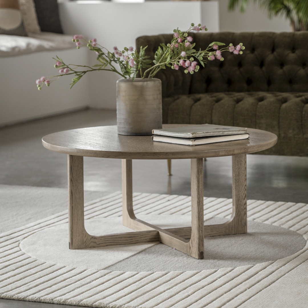 Mella Round Coffee Table Smoked By Gallery Living | Style Our Home