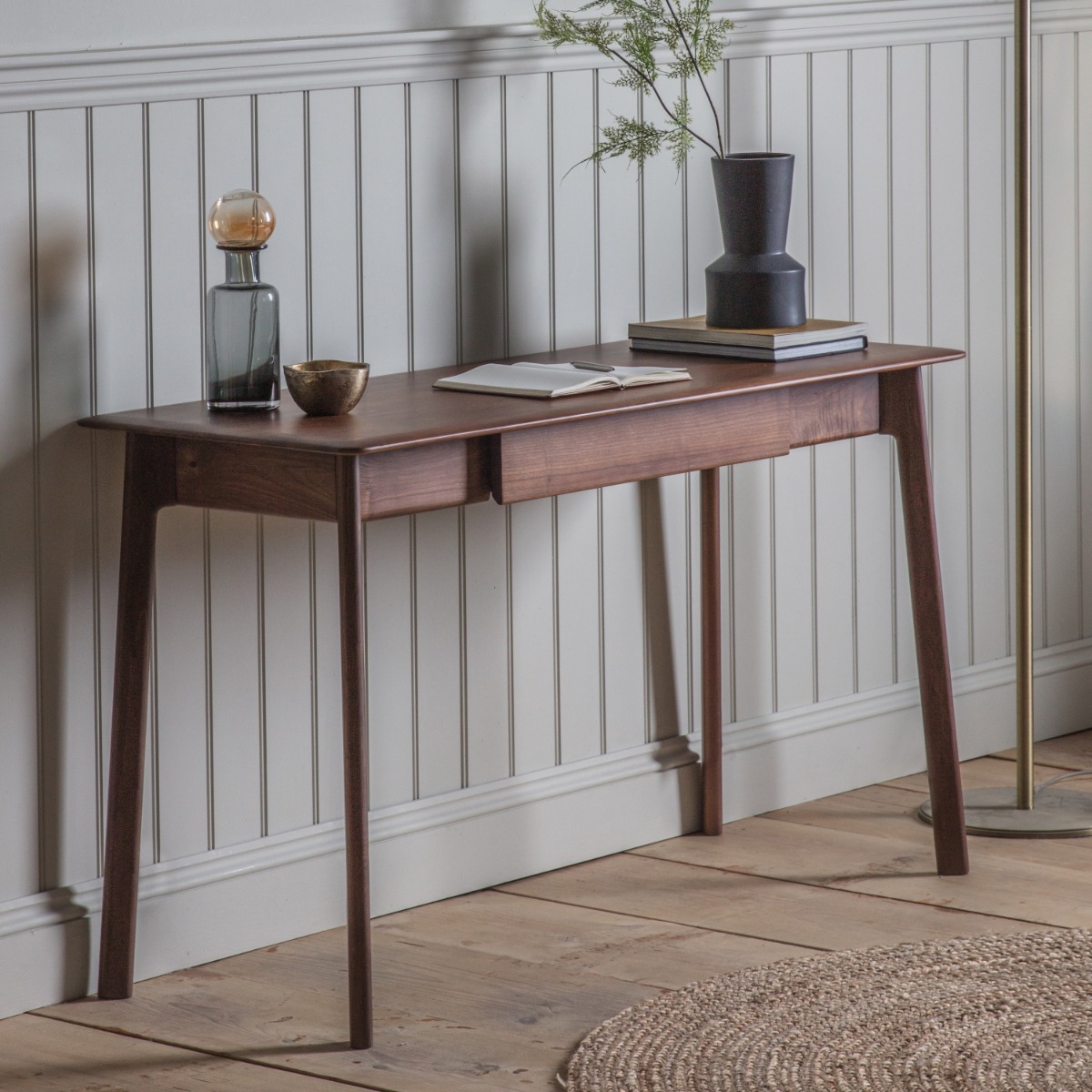 Madrid 1 Drawer Desk Walnut - Style Our Home