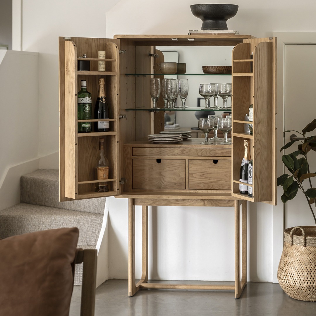 Mella Cocktail Cabinet Natural By Gallery Living | Style Our Home