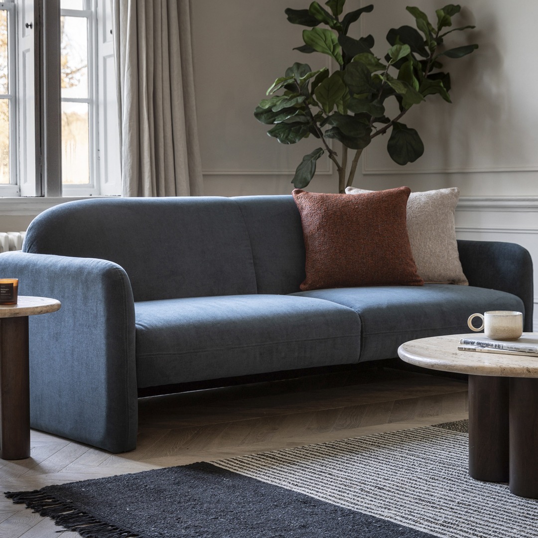 Chia 3 Seater Sofa Dusty Blue By Gallery Living | Style Our Home