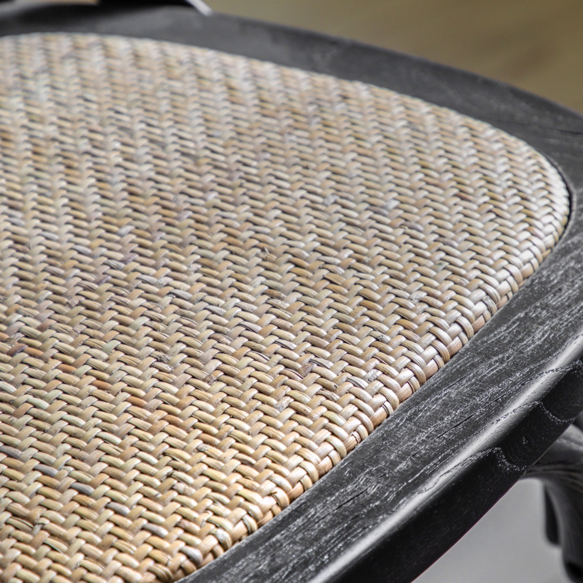 Café Palma Black Rattan Stool ( A Pair ) by Hudson Living | Style Our Home 