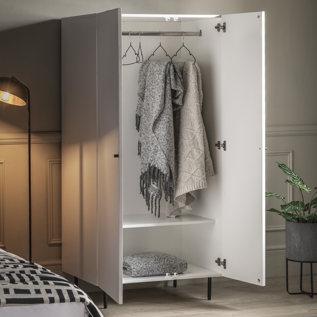 Halton 2 Door Wardrobe White By Gallery Living | Style Our Home