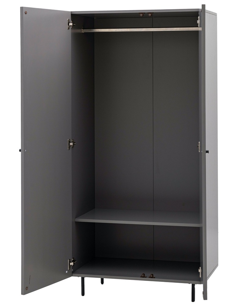 Halton 2 Door Wardrobe Grey By Gallery Living | Style Our Home