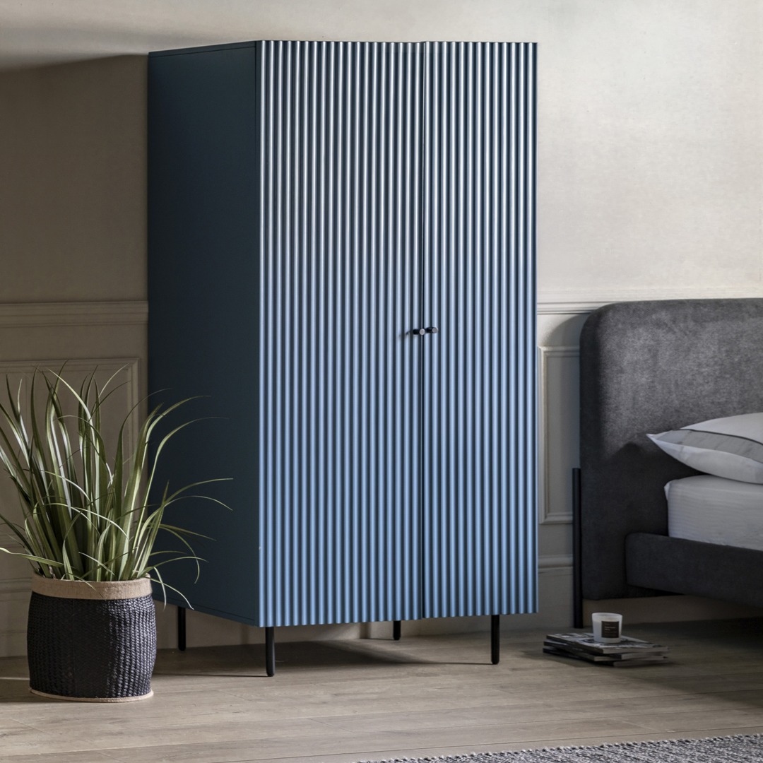 Halton 2 Door Wardrobe Blue By Gallery Living | Style Our Home