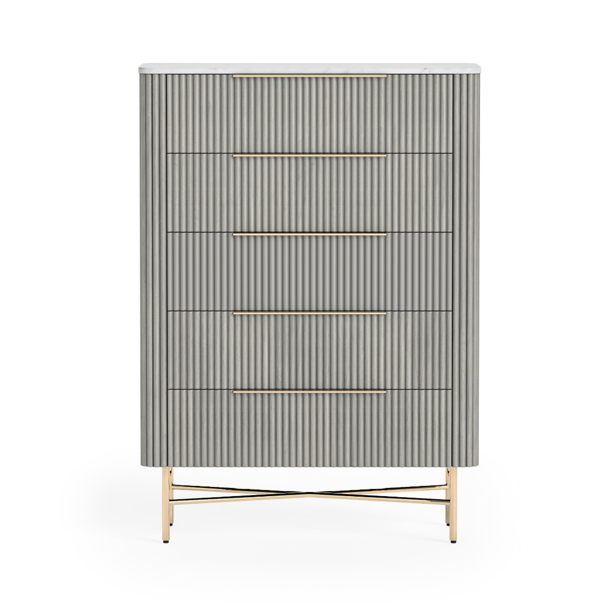 Isabella Flutted 5 Drawer Chest by Condell/Global Home Group | Style Our Home