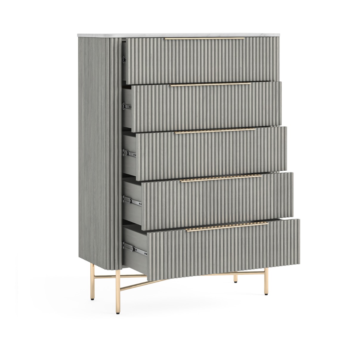 Isabella Flutted 5 Drawer Chest by Condell/Global Home Group | Style Our Home