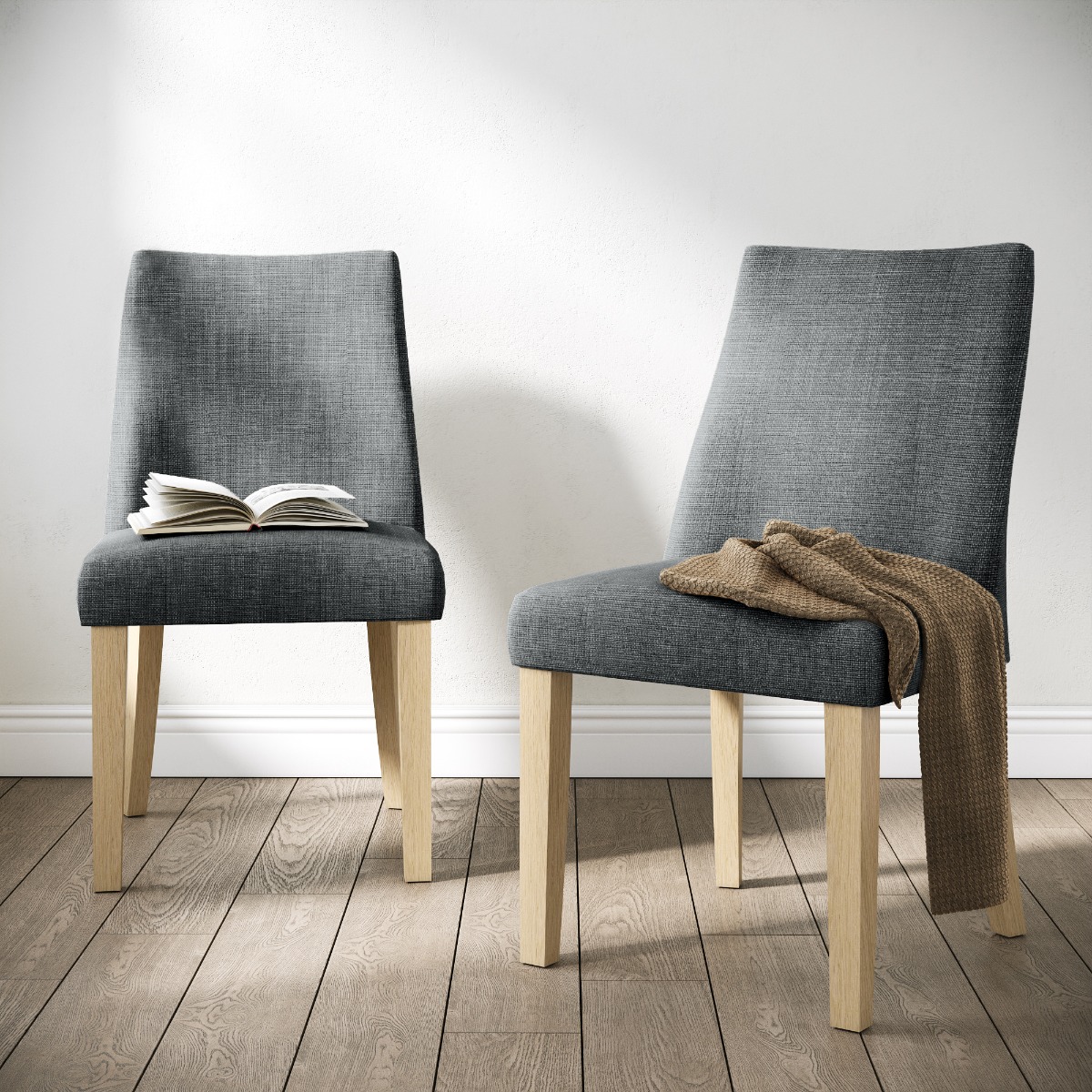 Cara Upholstered Charcoal Dining Chair (2pk) by Condell/Global Home Group | Style Our Home