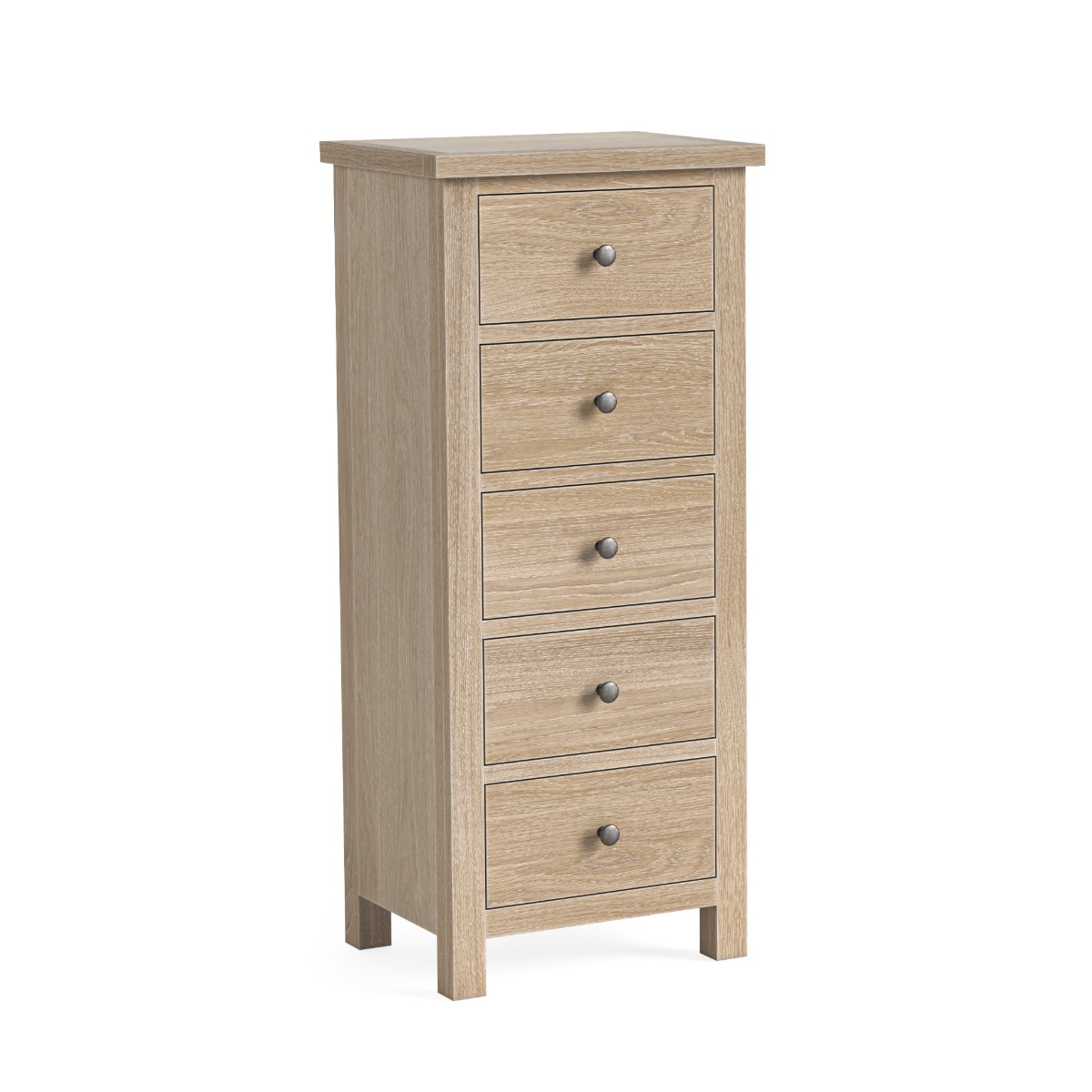 Modern Country Oak White Wash 5 Drawer Tall Chest by Condell/Global Home Group | Style Our Home