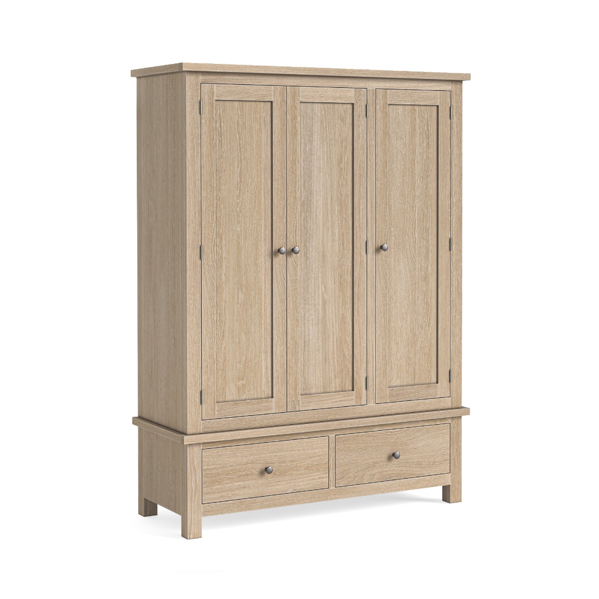 Modern Country Oak White Wash Triple Wardrobe by Condell/Global Home Group | Style Our Home