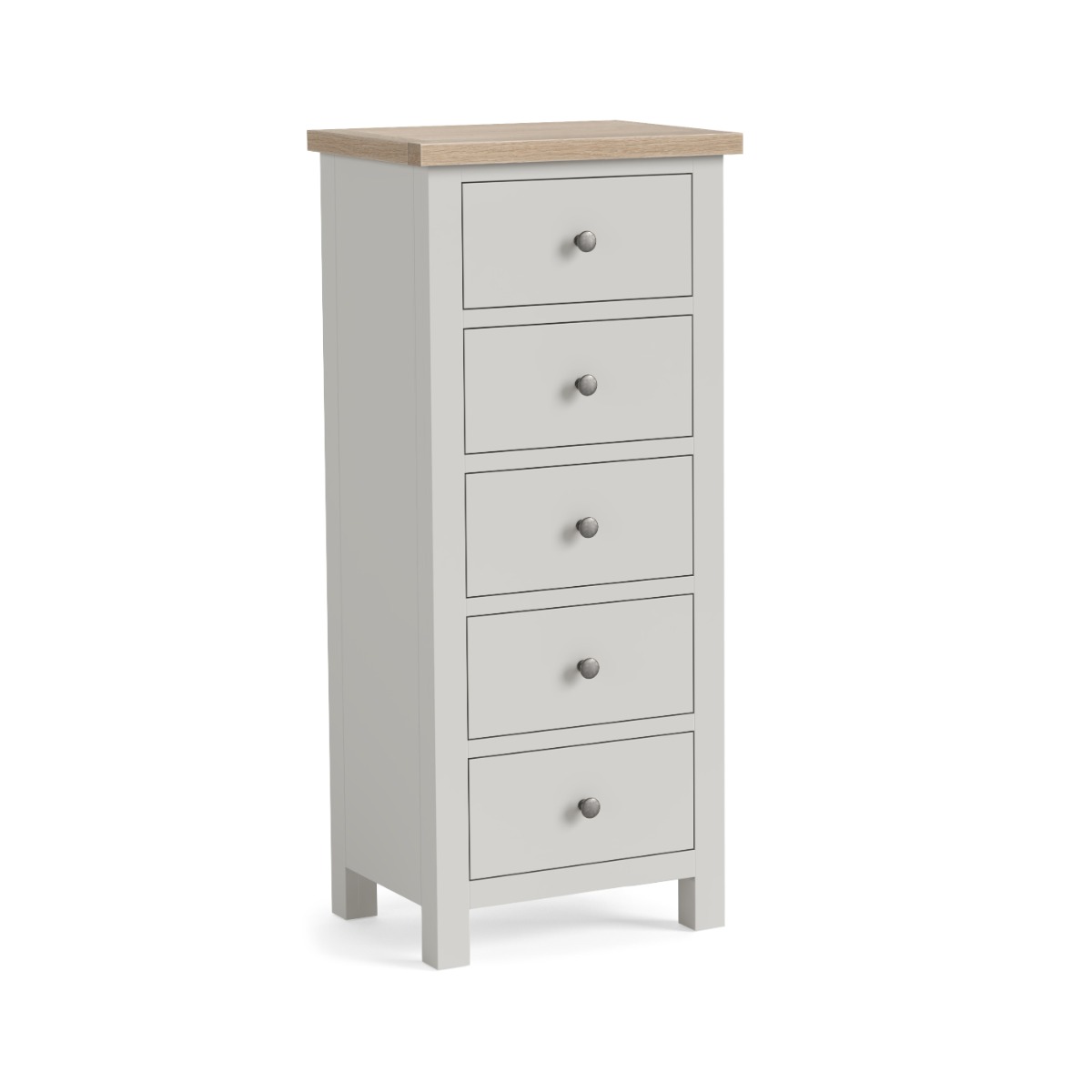 Modern Country Light Grey 5 Drawer Tall Chest by Condell/Global Home Group | Style Our Home