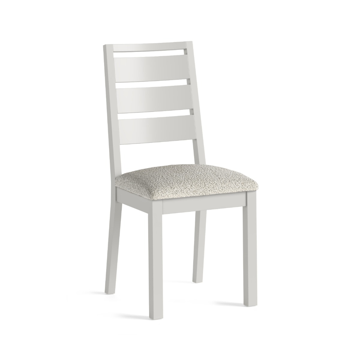 Modern Country Light Grey Dining Chair with White Boucle Seat by Condell/Global Home Group | Style Our Home