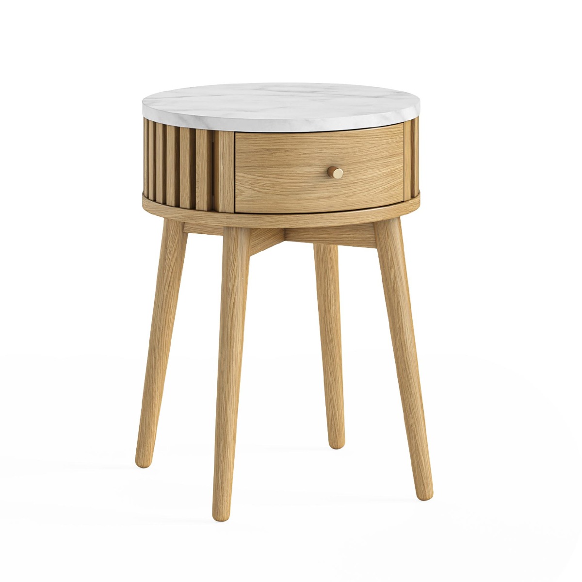 Soho Natural Marble Top Round Side Table by Condell/Global Home Group | Style Our Home