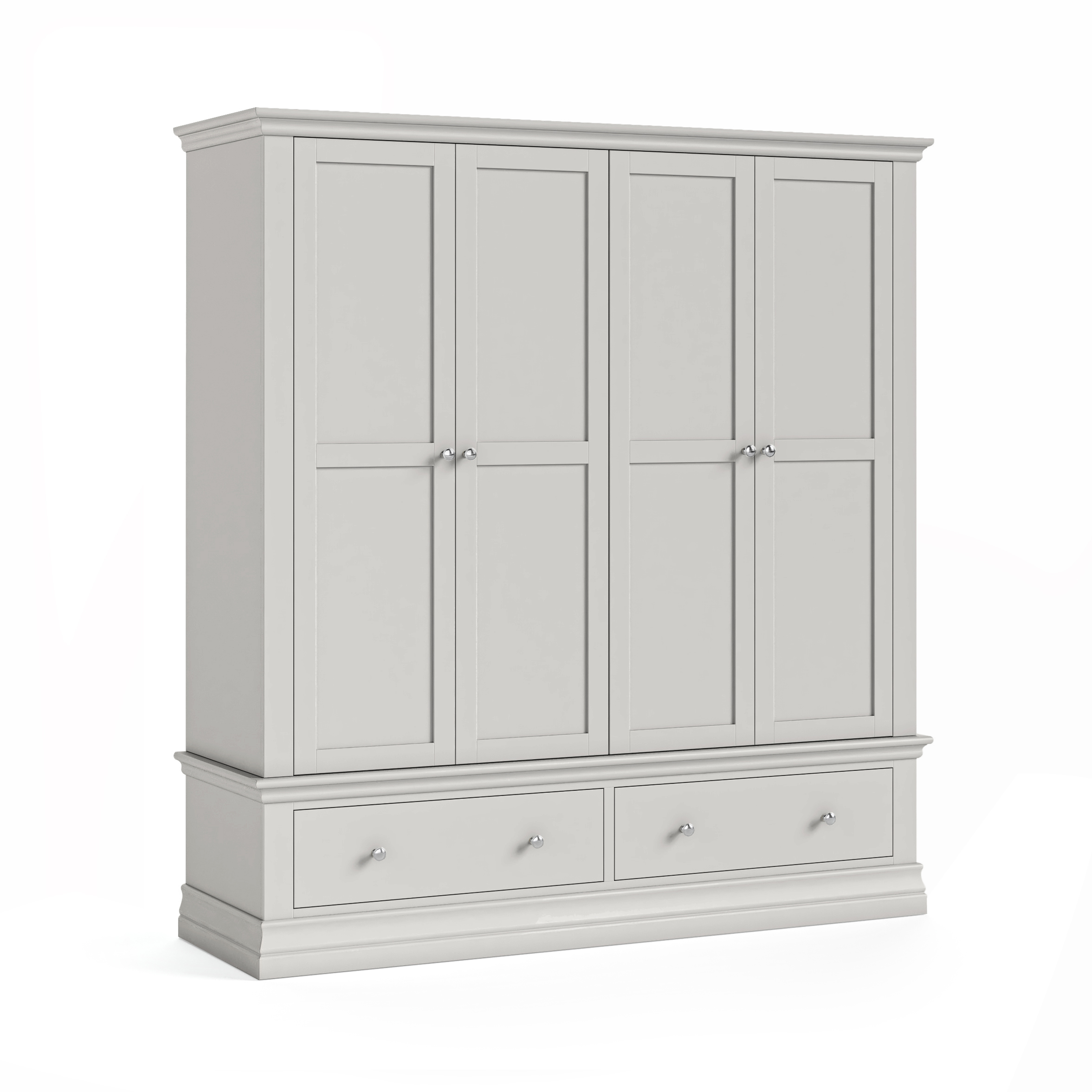 Burgundy 4 Doors Light Grey Wardrobe by Condell/Global Home Group | Style Our Home