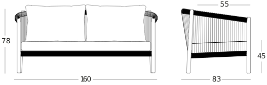 Lento Lounge Sofa 2.5 Seater with 1 Seat and 2 Back Almond Cushions by Vincent Sheppard | Style Our Home
