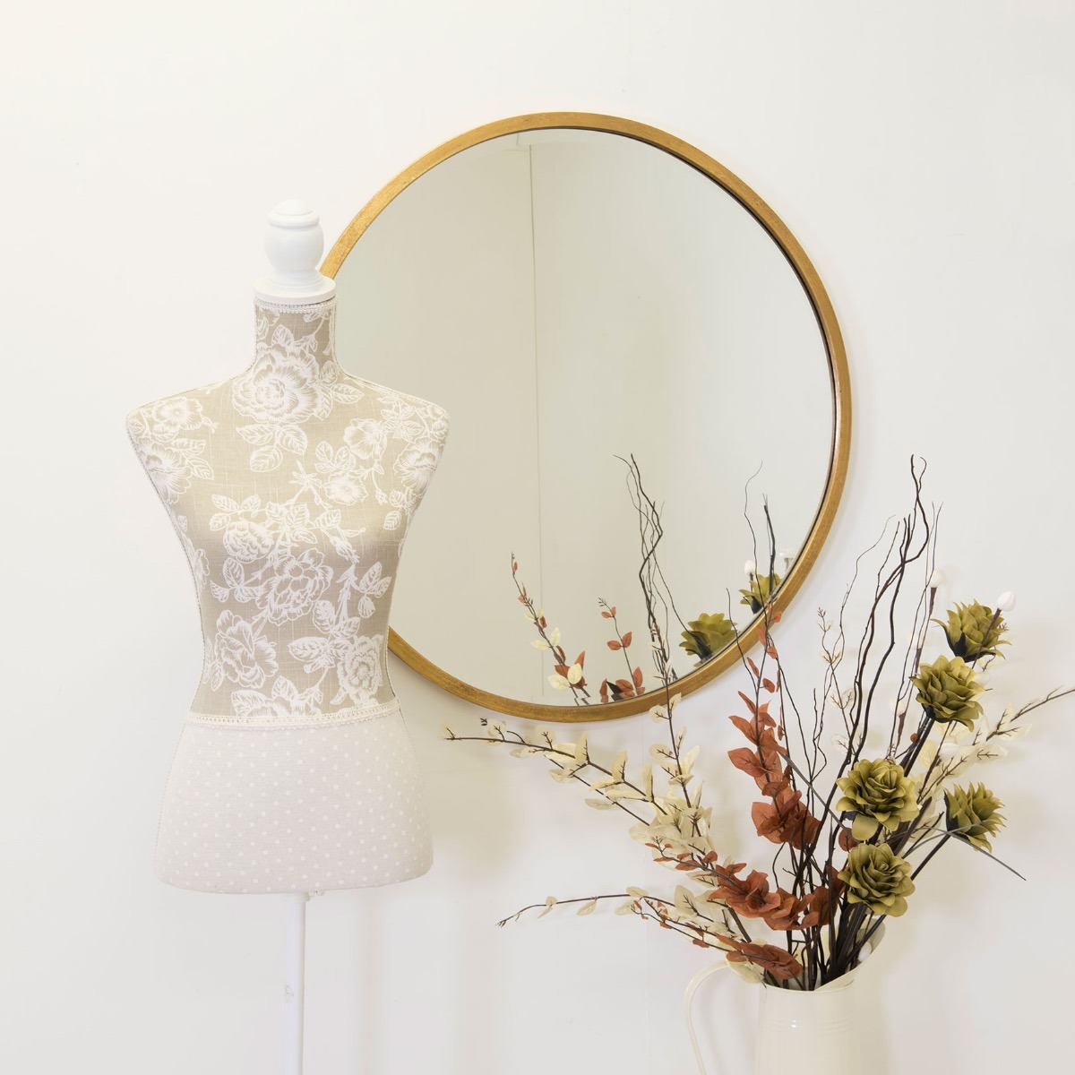 Muse Gold Bevelled Round Mirror 