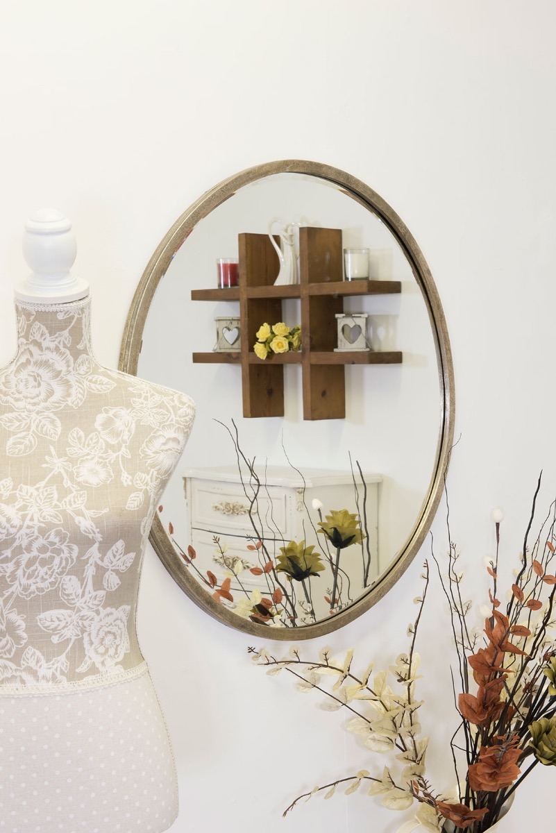 Muse Silver Bevelled Round Mirror