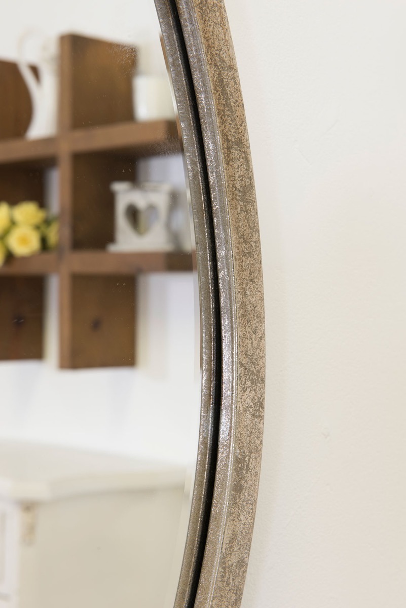 Muse Silver Bevelled Round Mirror