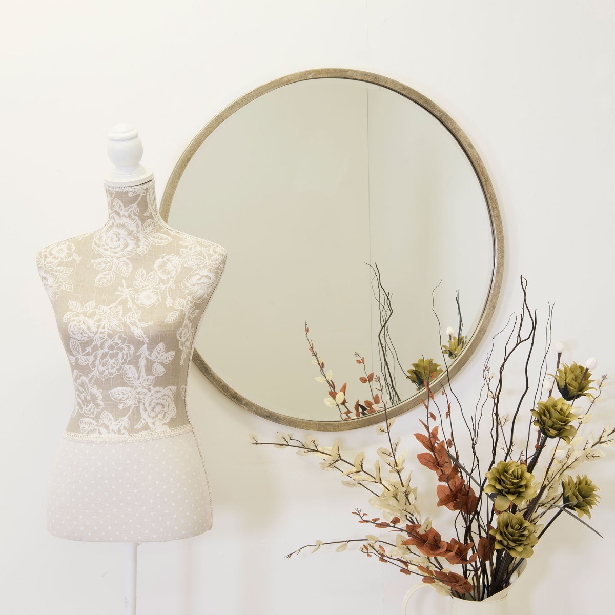 Muse Silver Bevelled Round Mirror