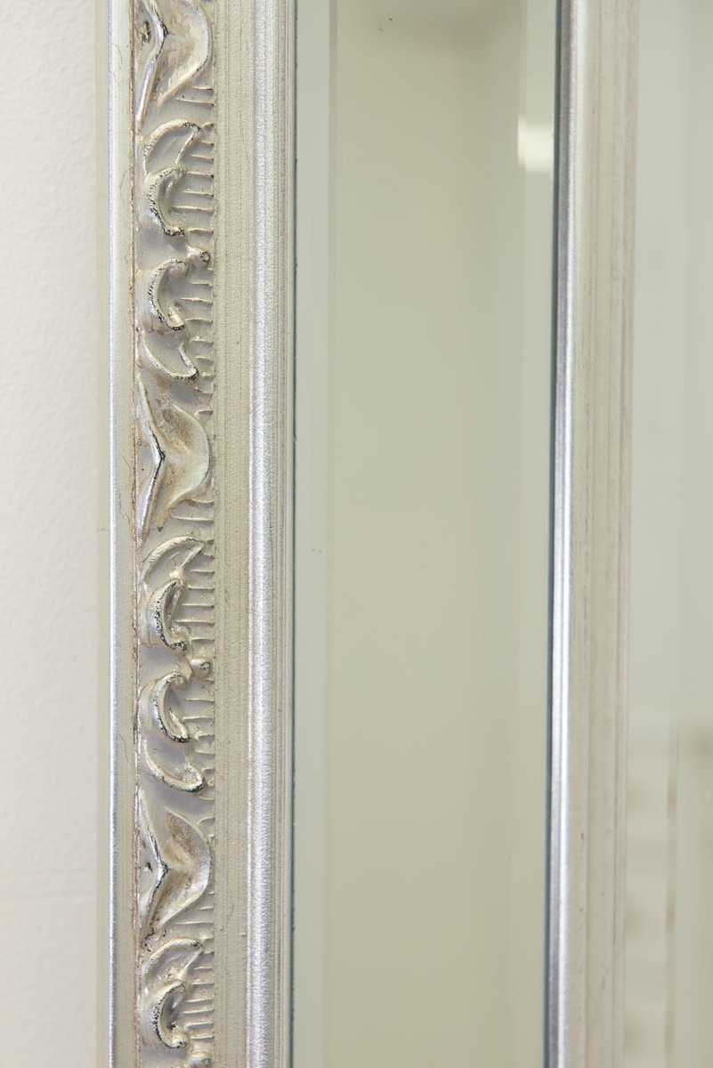 Artemis All Glass Silver Edged Bevelled Full Length Mirror