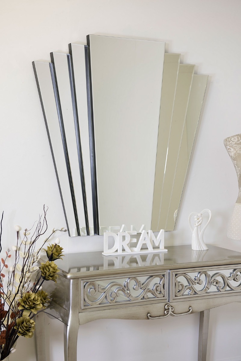 Chrysalis All Glass Modern Classic Wall Mirror