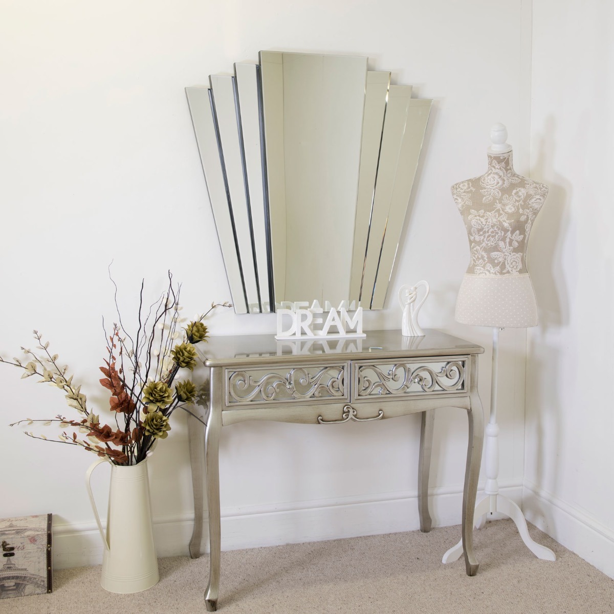Chrysalis All Glass Modern Classic Wall Mirror