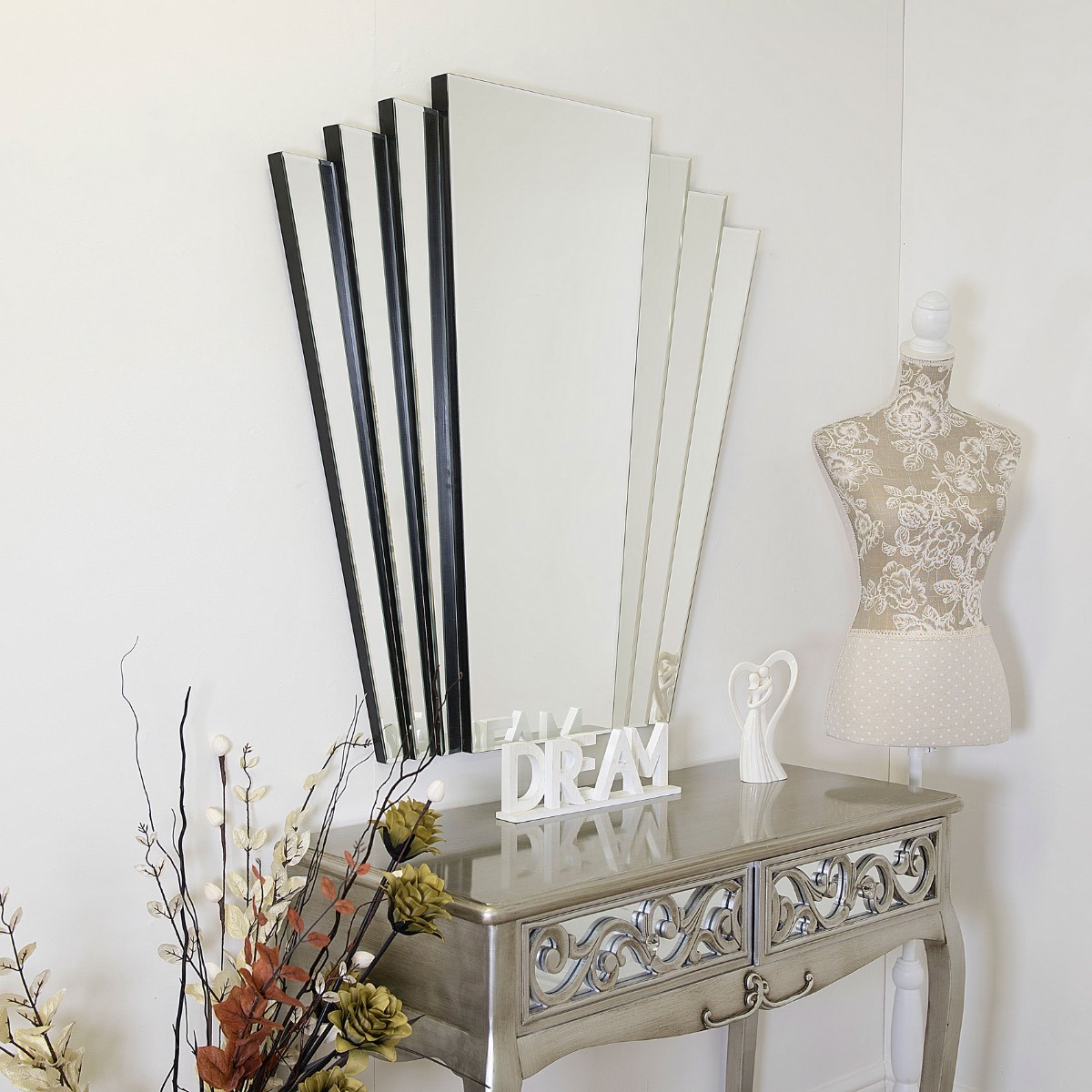 Chrysalis All Glass Modern Classic Wall Mirror