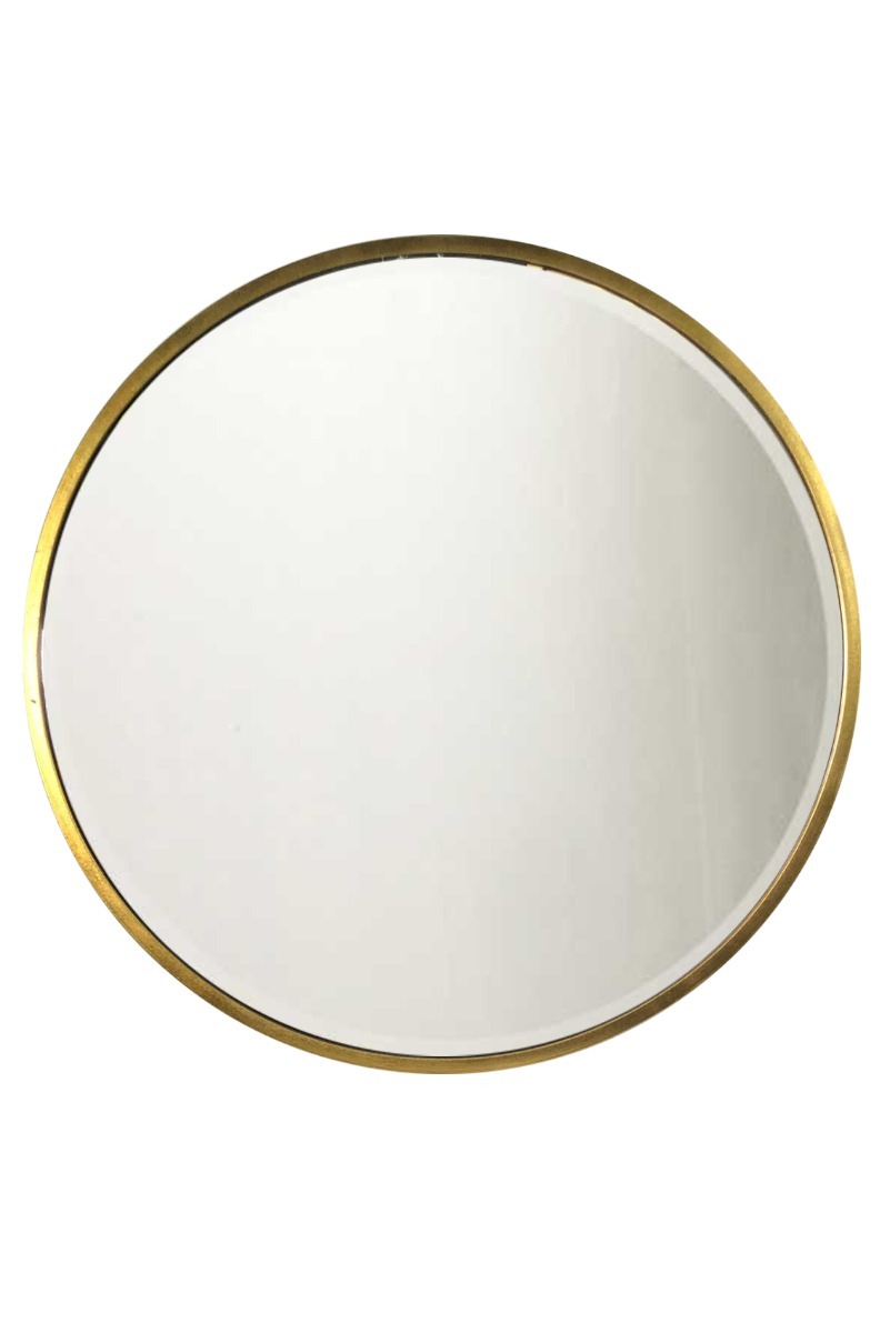 Muse Gold Large Bevelled Round Mirror 